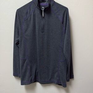 Tommy bahama small men’s quarter zip. Dark grey w purple. Excellent used cond.